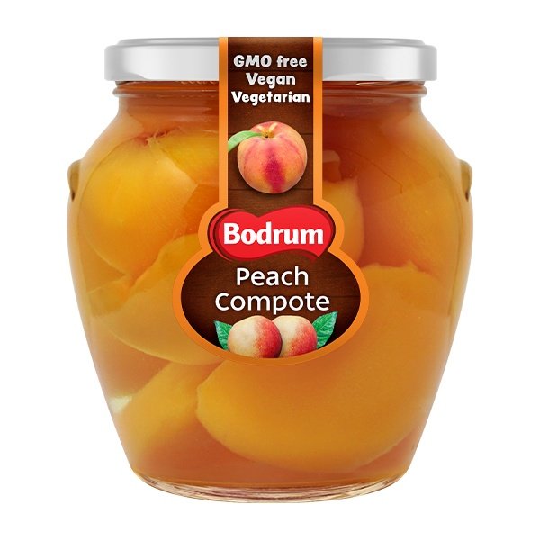 Bodrum Amf Compote-Peeled Peach 12x580ml